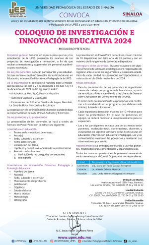 Coloquio de Investigaci&oacute;n e innovaci&oacute;n educativa 2024