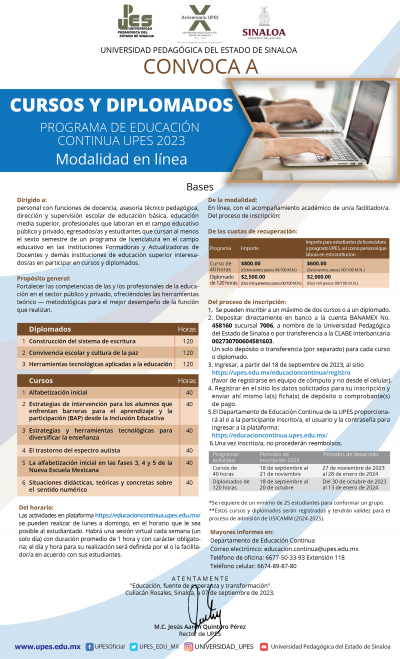 Convocatoria Educaci&oacute;n Continua