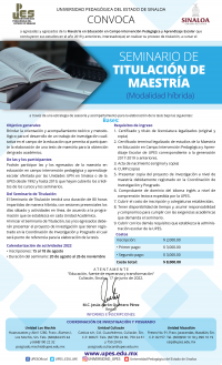 Seminario de Titulaci&oacute;n de Maestr&iacute;a (Modalidad H&iacute;brida)