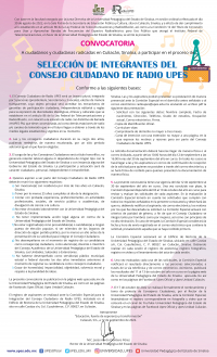 Convocatoria Selecci&oacute;n de Integrantes del Consejo Ciudadano de Radio UPES