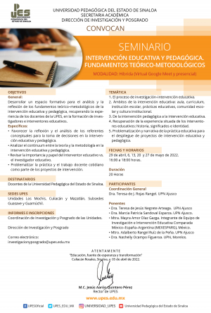 Seminario Intervenci&oacute;n Educativa y Pedag&oacute;gica