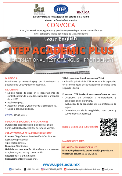 Convocatoria certificación inglés ITEP 2025