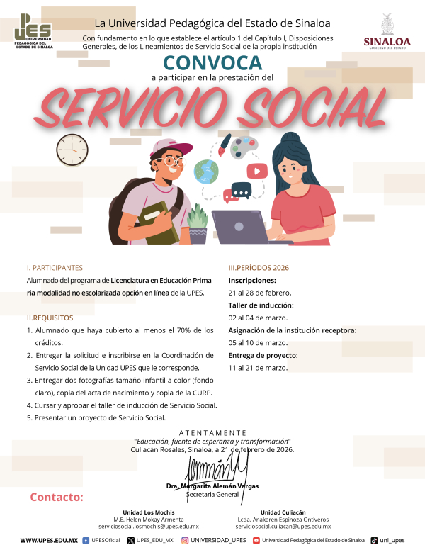 convocatoria Servicio Social LINI 2026