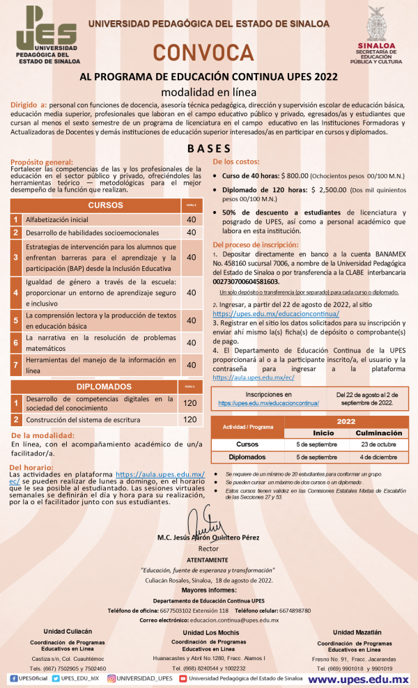 Convocatoria Educaci&oacute;n Continua