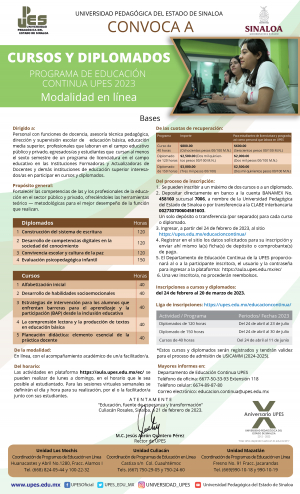 Convocatoria Cursos y Diplomados Programa de Educaci&oacute;n Continua 2023
