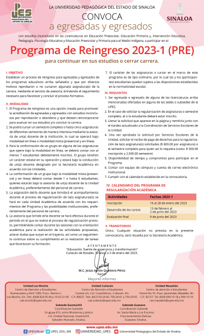 Programa de Reingreso (PRE)