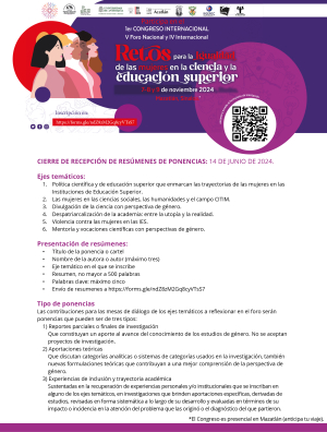 Retos para la igualdad de las mujeres en la ciencia y la educación superior